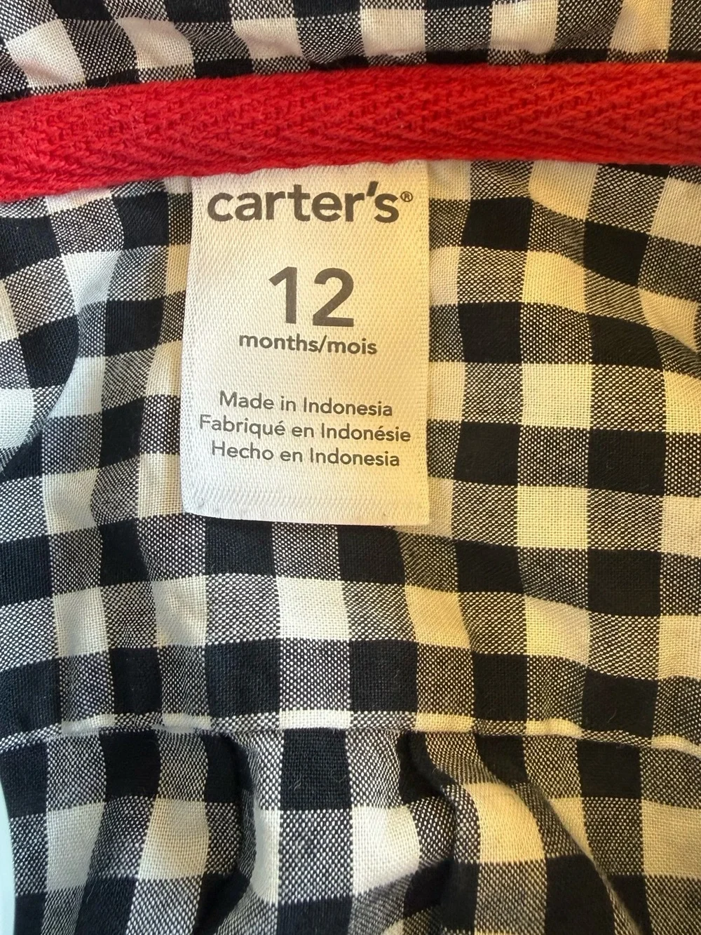 Carter's Boy’s Plaid Botton-Down Long Sleeve Shirt | Size 12M Months | EUC